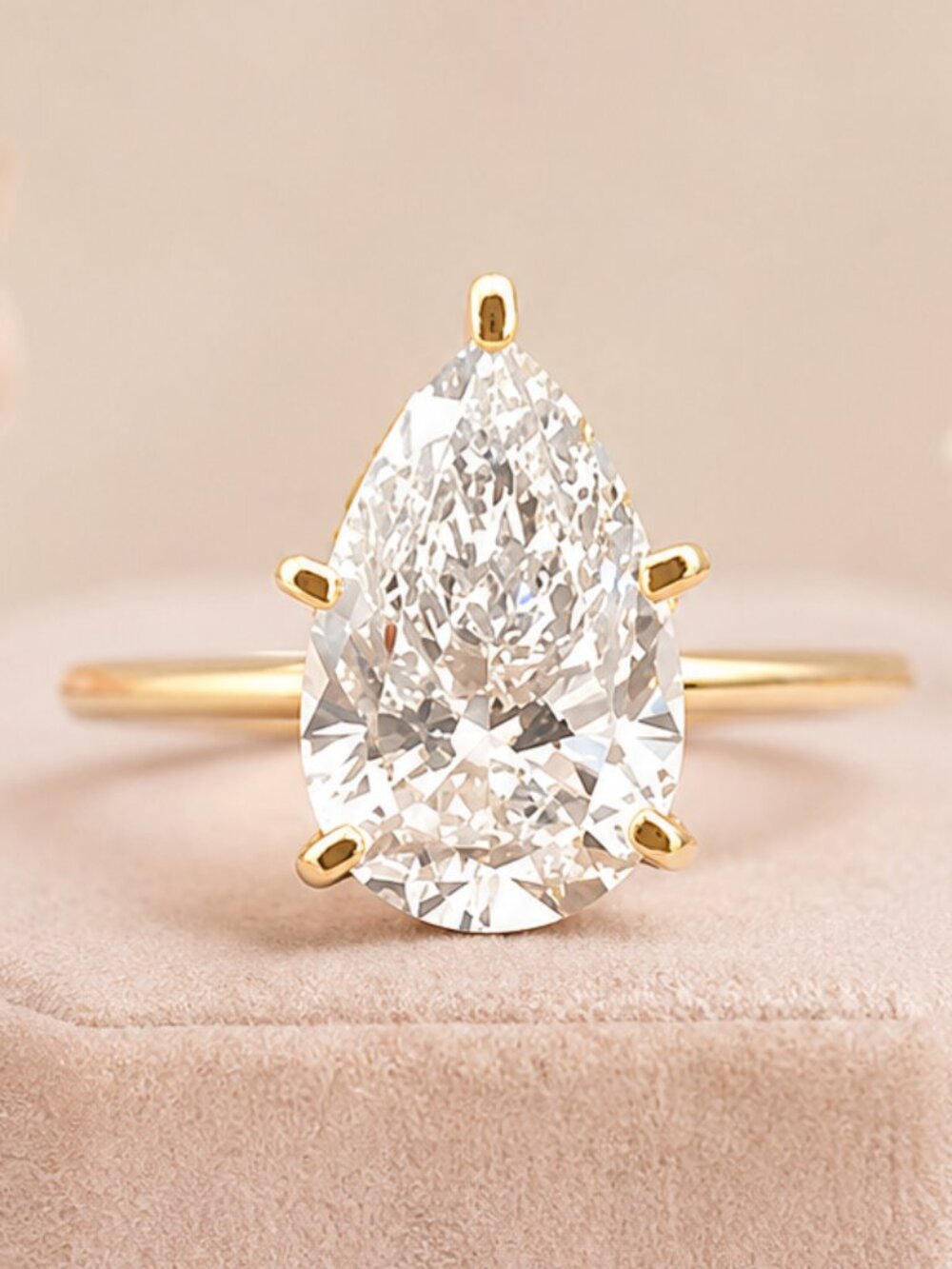 Radiant Pear Solitaire Ring